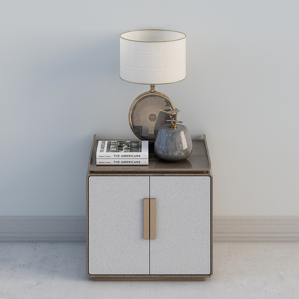 Elegant Low-Poly Bedside Table 3D model