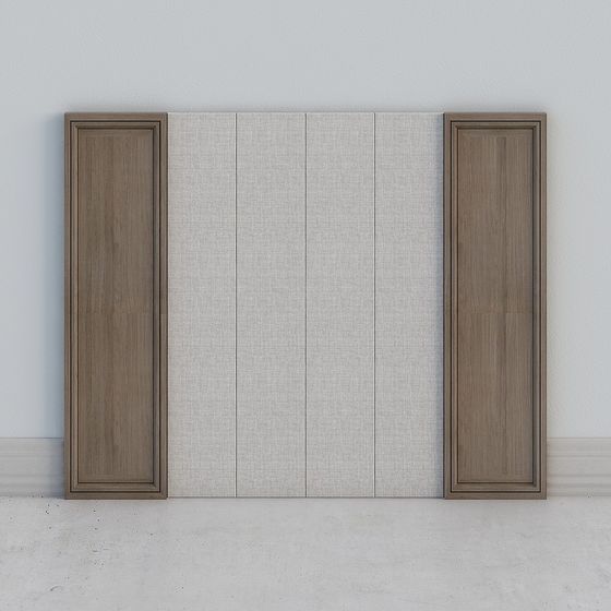 Stylish Double Door Wardrobe 3D model