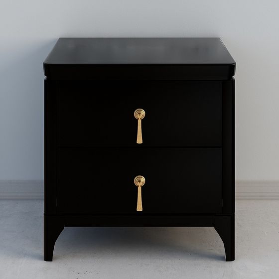 Elegant Black Nightstand 3D model