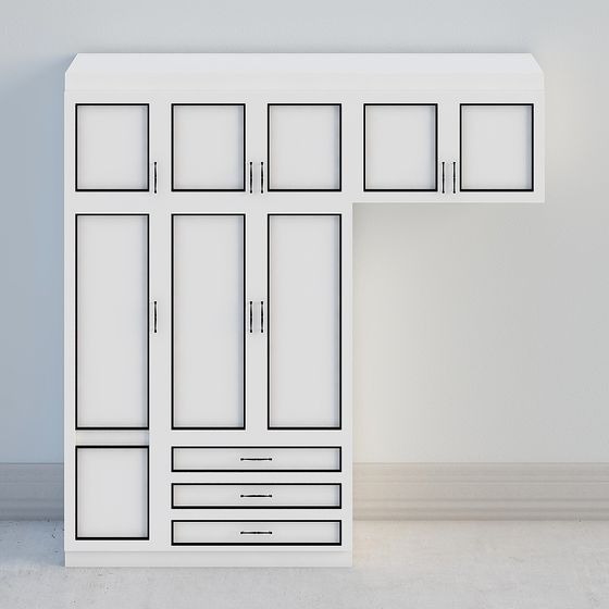Minimalist 3D Wardrobe Model for Interior Design