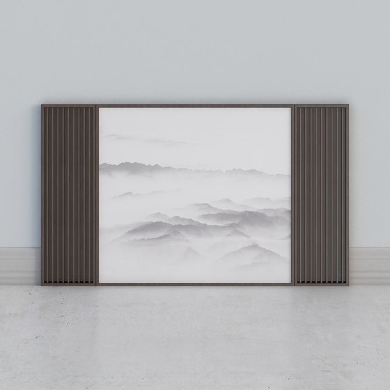 Mist Mountain Frame 3D model for Creative Projects