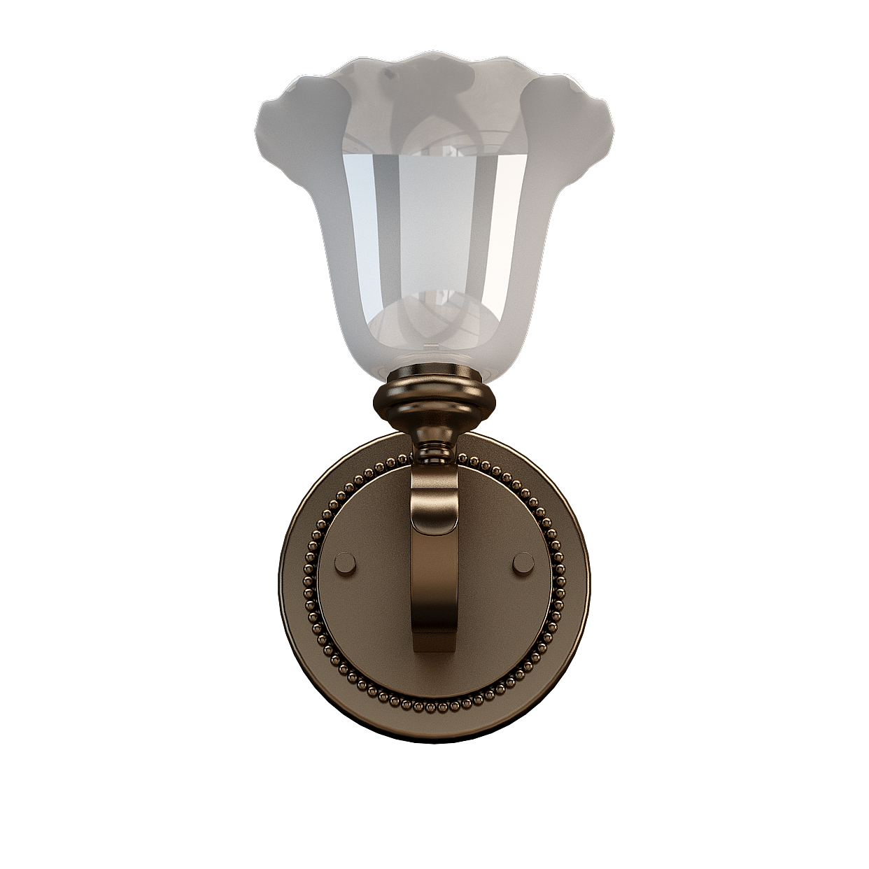 Vintage Wall Lamp 3D Model – Golden Metal & White Glass