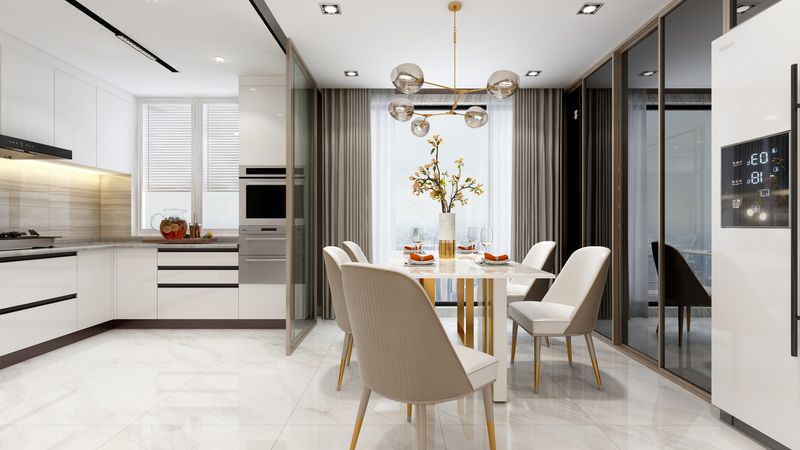 Modern Zen Dining with Golden Accents