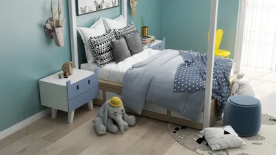 Cozy Home Office with Teal Walls