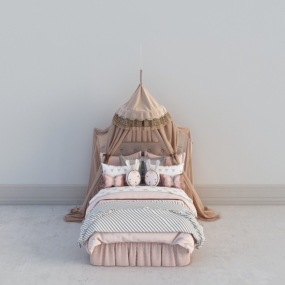 Princess Bed 3D model for Dreamy Spaces