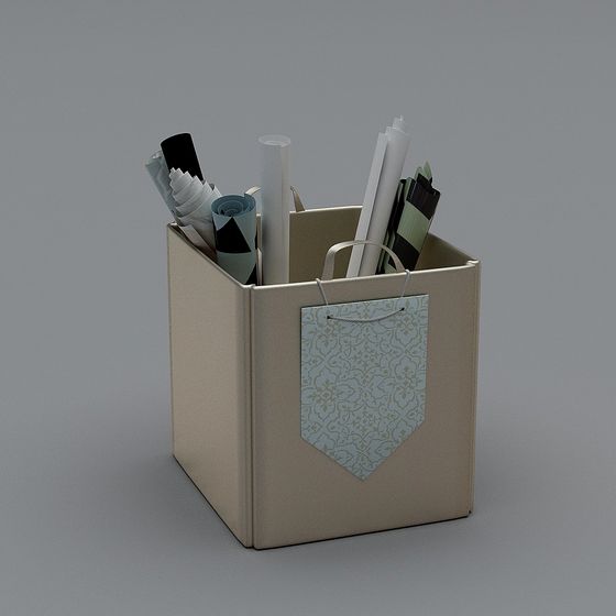 Stylish Minimalist File Organizer Box 3D model