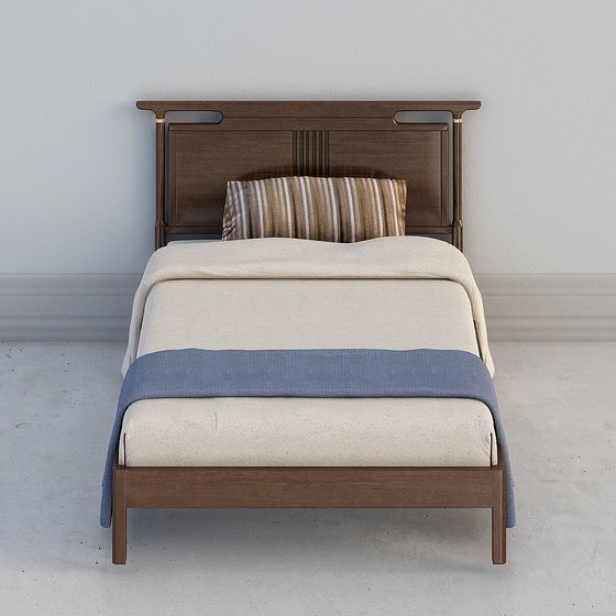 Low Poly Elegant Bed Frame 3D model