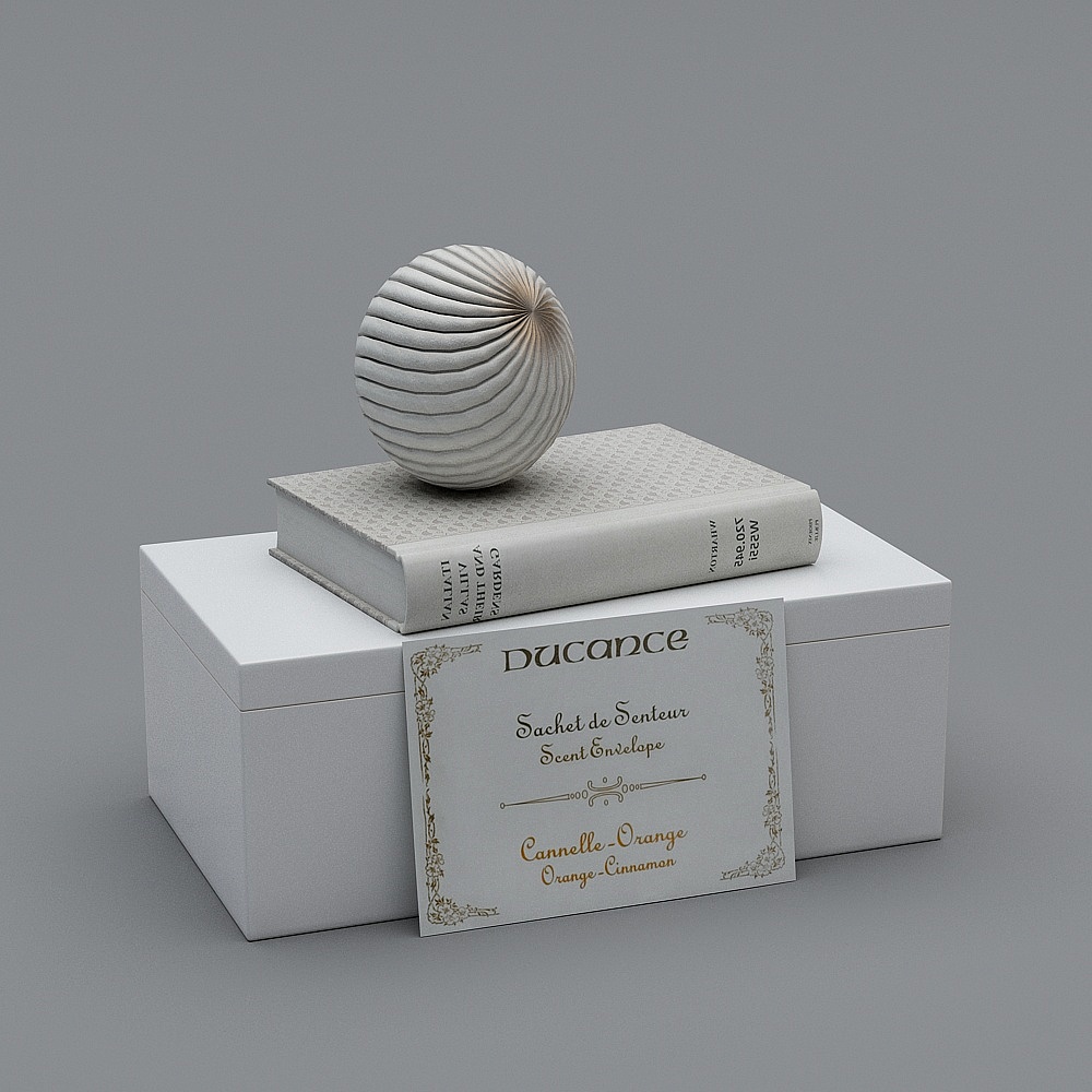 Elegant Scroll 3D Model in Serene Gray Tones