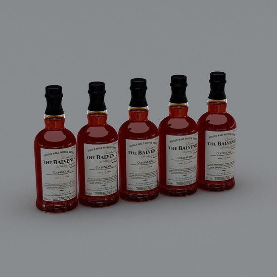 The Balvenie Golden Cask Whisky Bottles 3D model