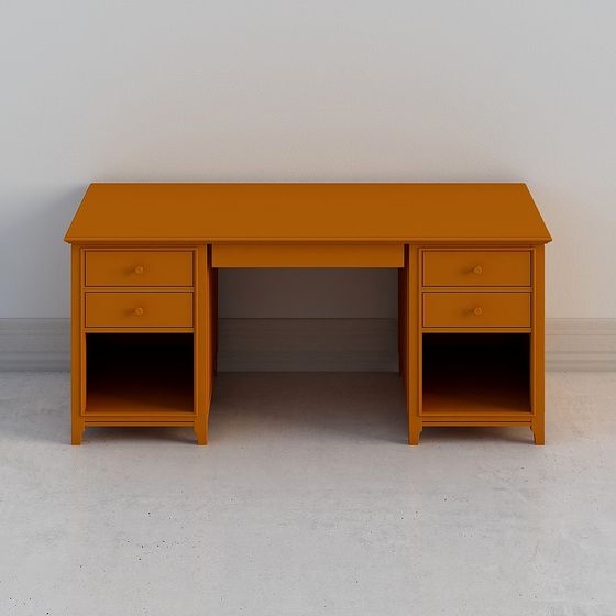 Stylish Orange Desk 3D model for Modern Workspaces