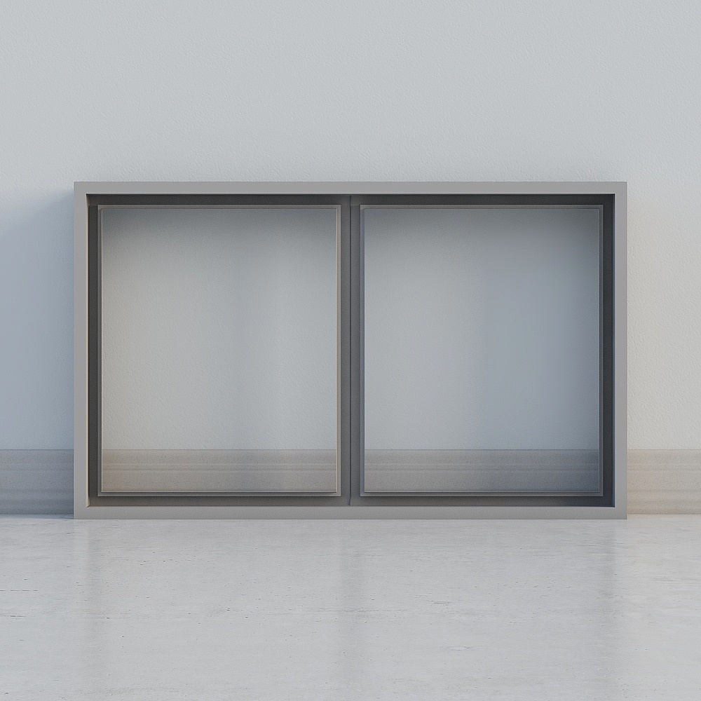 Elegant Low-Poly Double Window 3D Model