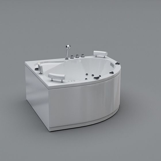 Modern Gray Bathtub 3D Model