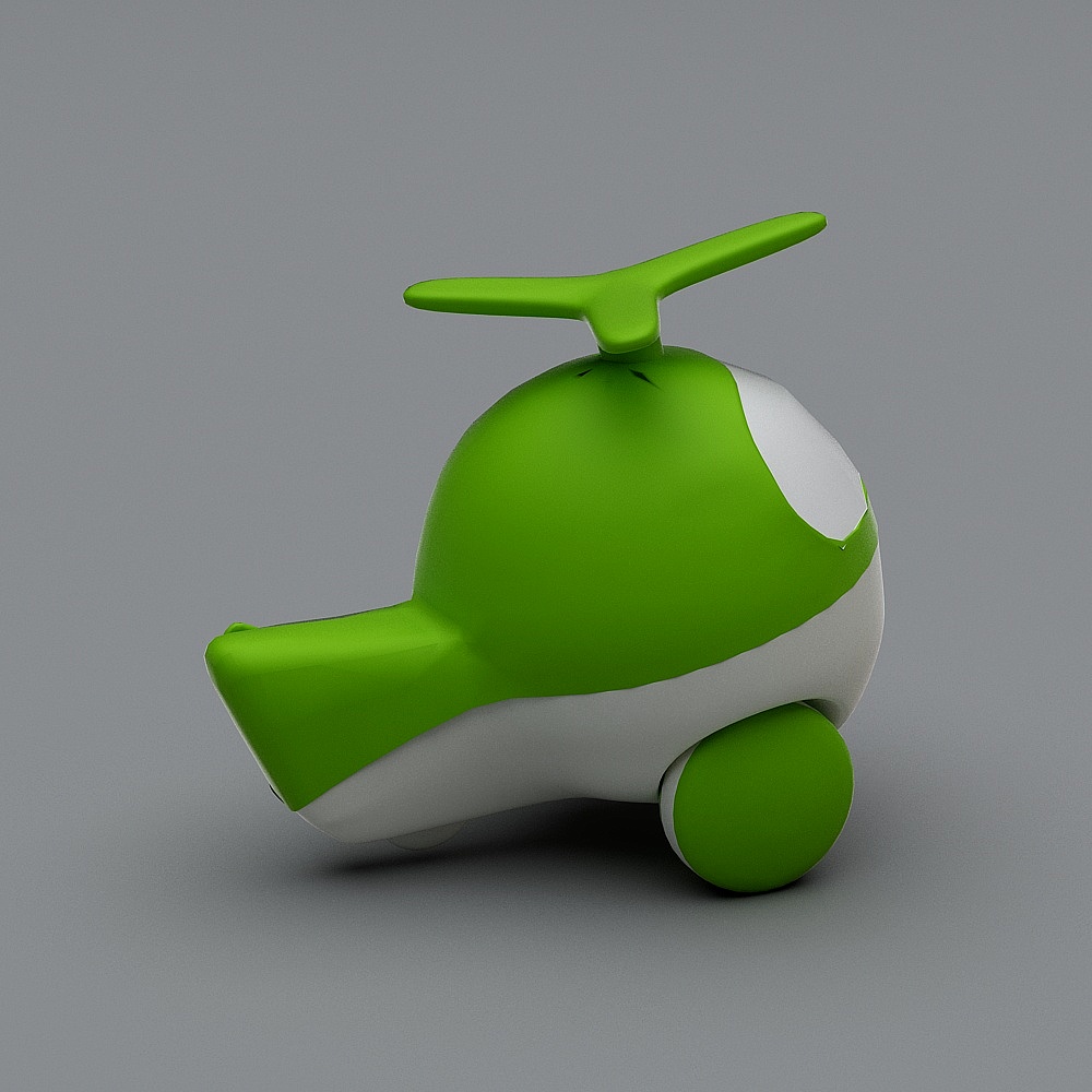 Vibrant Low-Poly Helicopter 3D Model