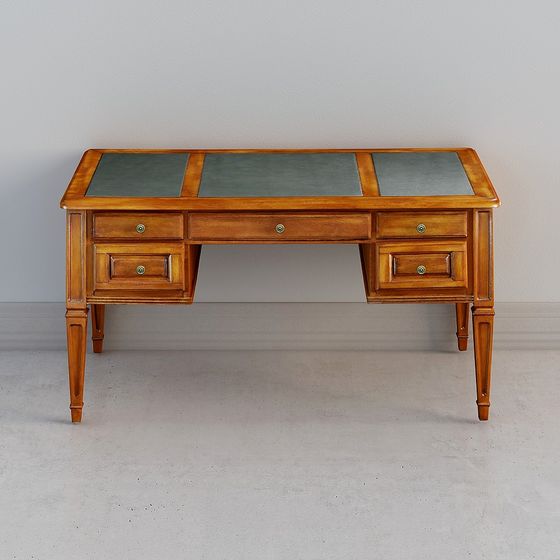 Elegant Vintage Style Office Desk 3D model