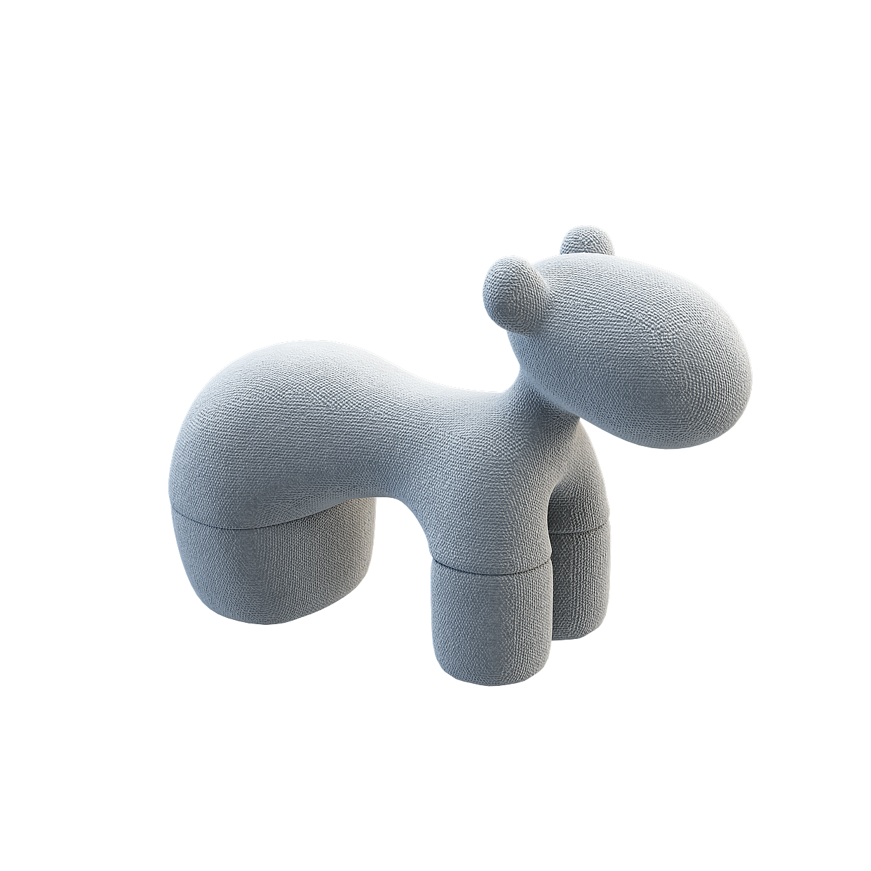 Cute Low-Poly 3D Pony Model – Soft Gray Texture
