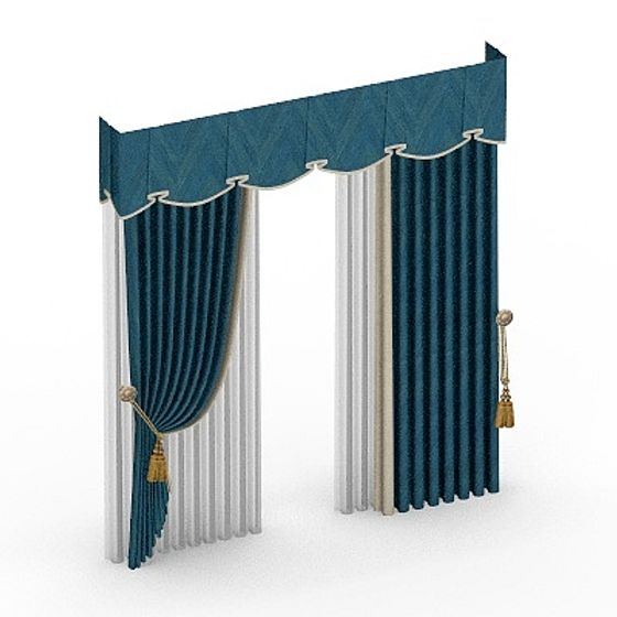 K-BZ114 Curtain 3D Model for Soft Furnishings