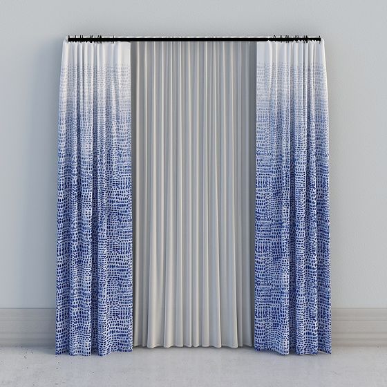 Low Poly Curtain 3D Model for Modern Home Design