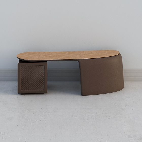 Sleek Low-Poly Office Desk 3D model