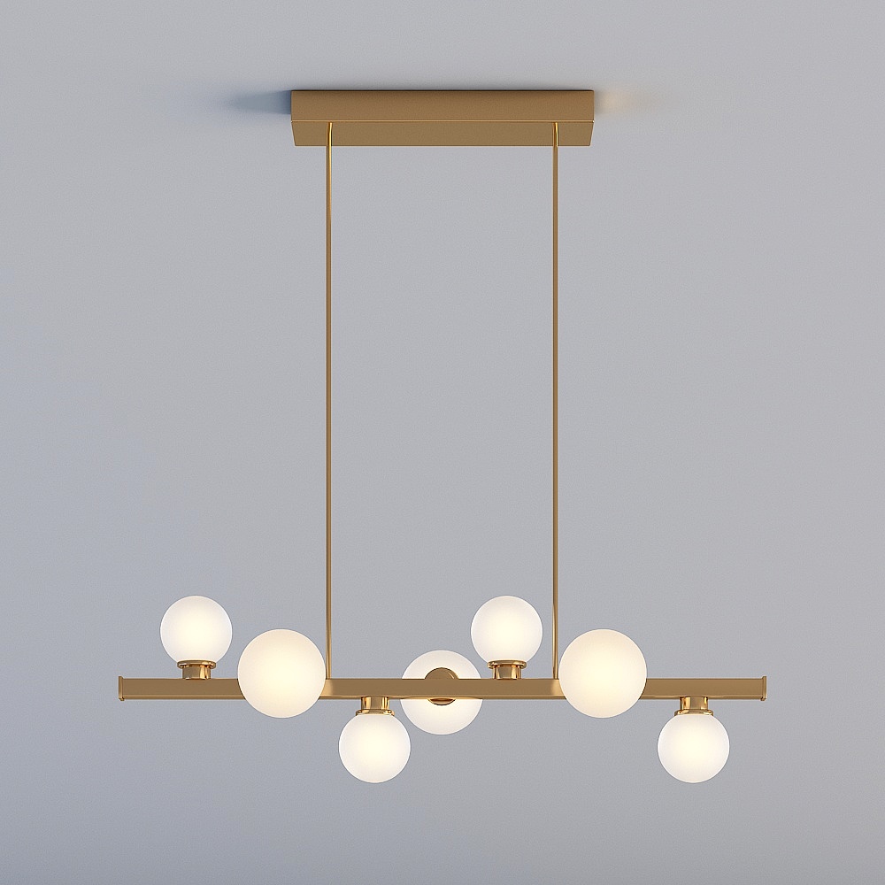 3D lights are all MY-Postmodern Minimalist Restaurant Bar Metal Ball Chandelier-S-0215-7