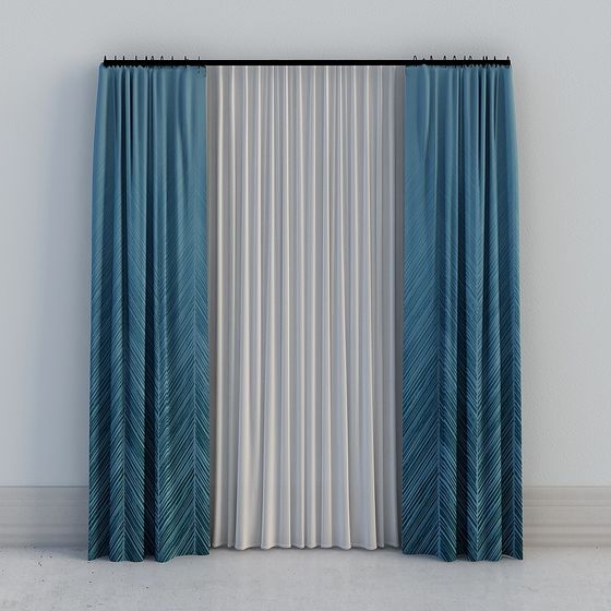 Trendy Low-Poly Curtain 3D model for Contemporary Spaces