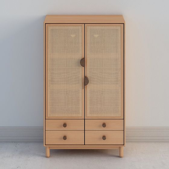 Rattan Wardrobe 3D model