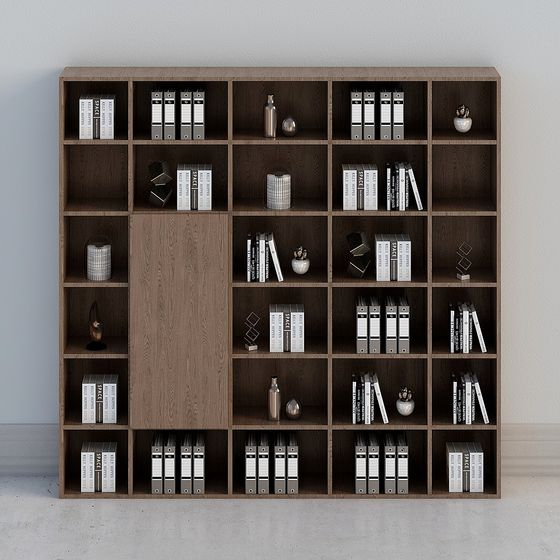 Elegant Low-Poly Bookshelf 3D model for Modern Interiors