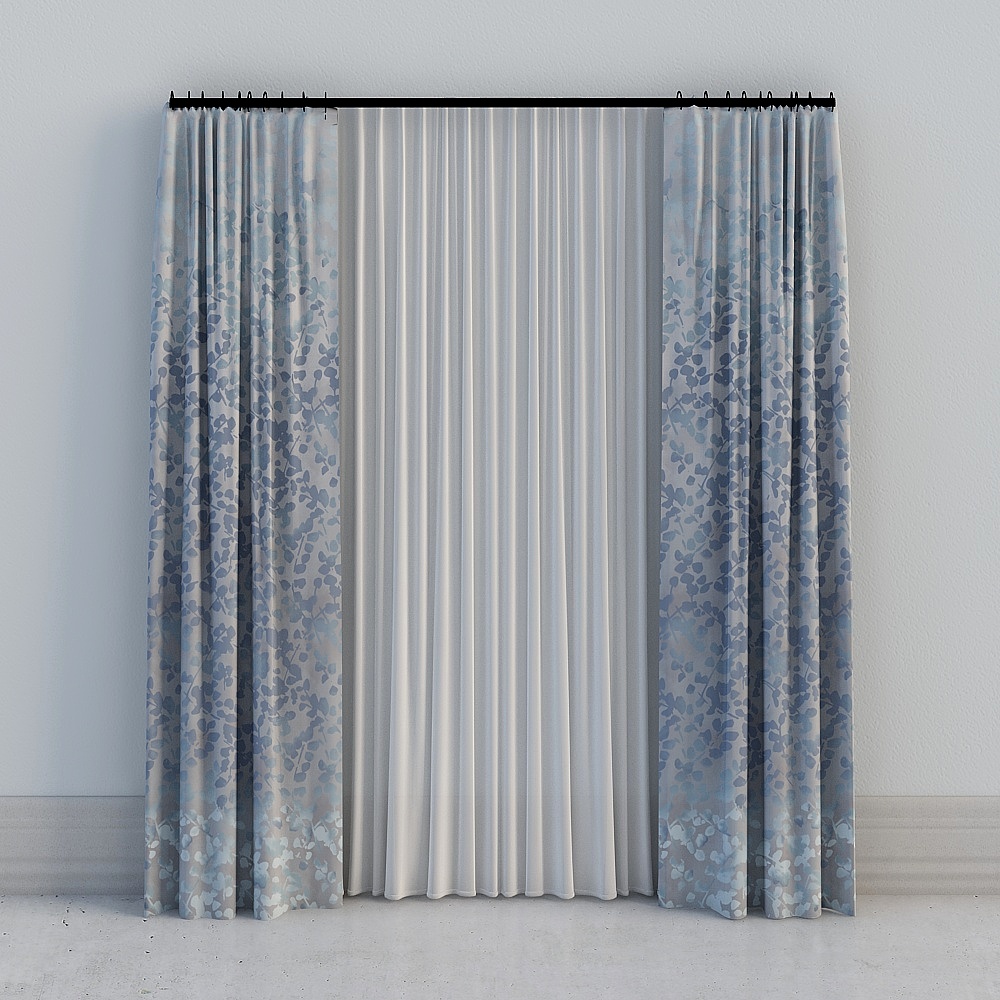 One room - modern light luxury pastoral gray-blue gradient high-