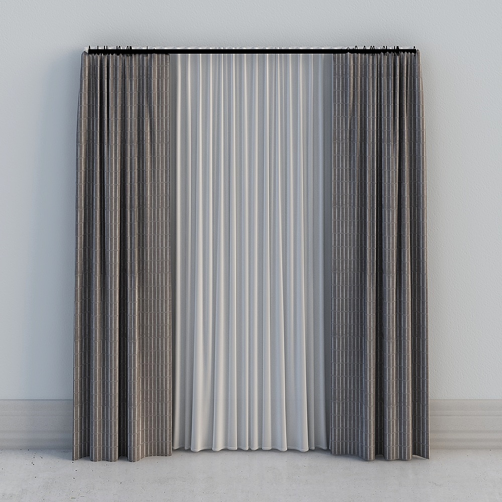 One room - modern light luxury pastoral gray high-print curtains