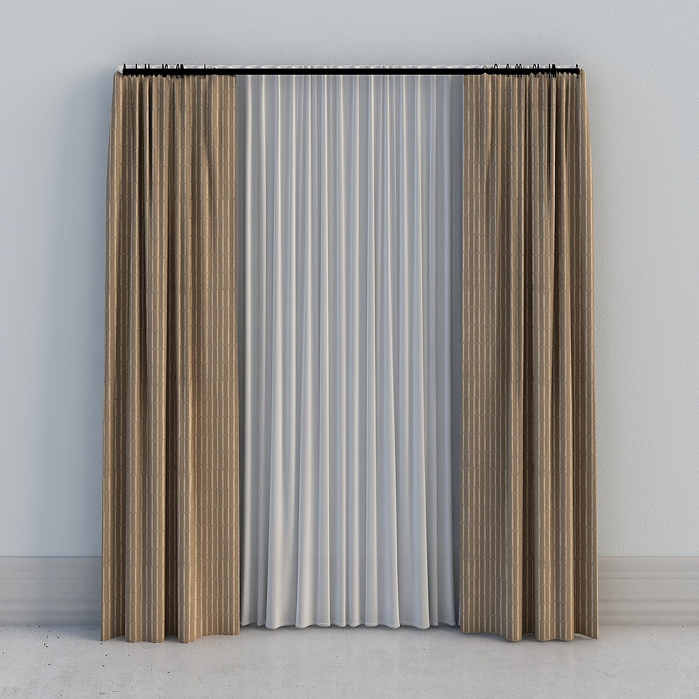 Una habitación - cortina moderna de alto lujo ligero pastoral de curry con estampado alto