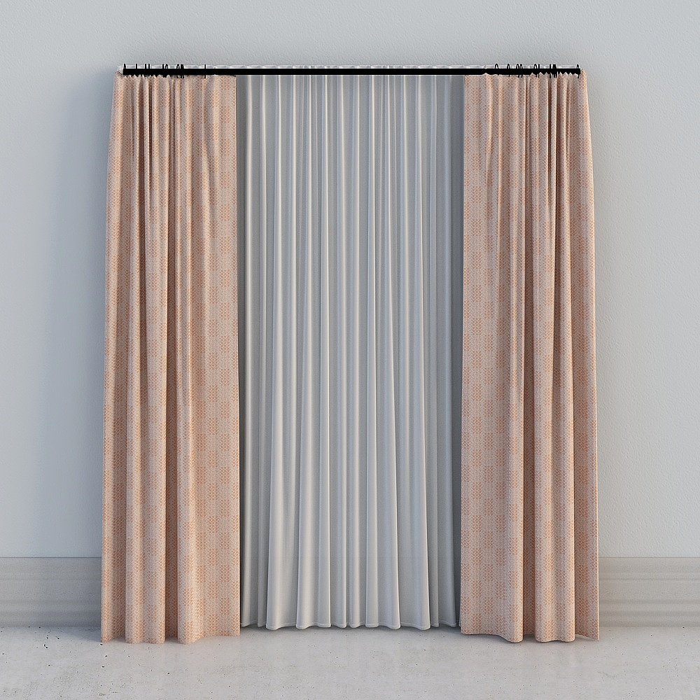 One room - modern light luxury pastoral red high-print curtains