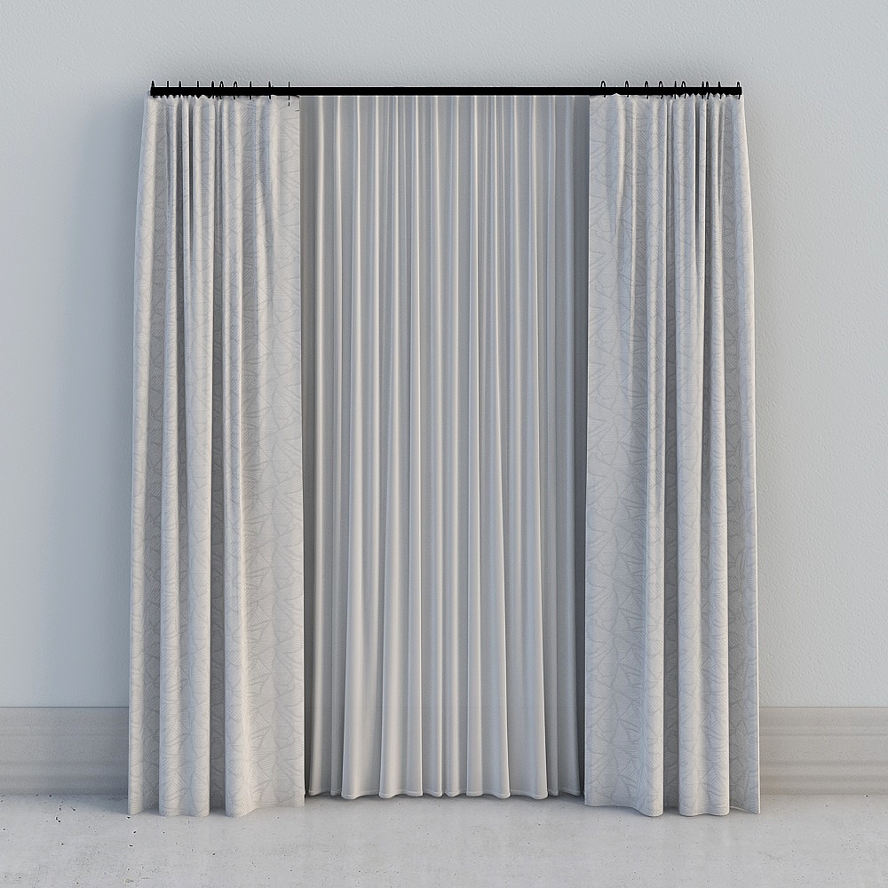 One room - modern light luxury pastoral gray high-print curtains