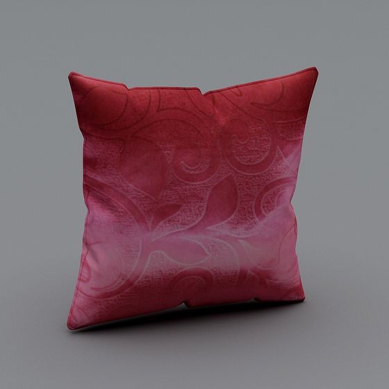 Stylish Floral Velvet Pillow 3D model