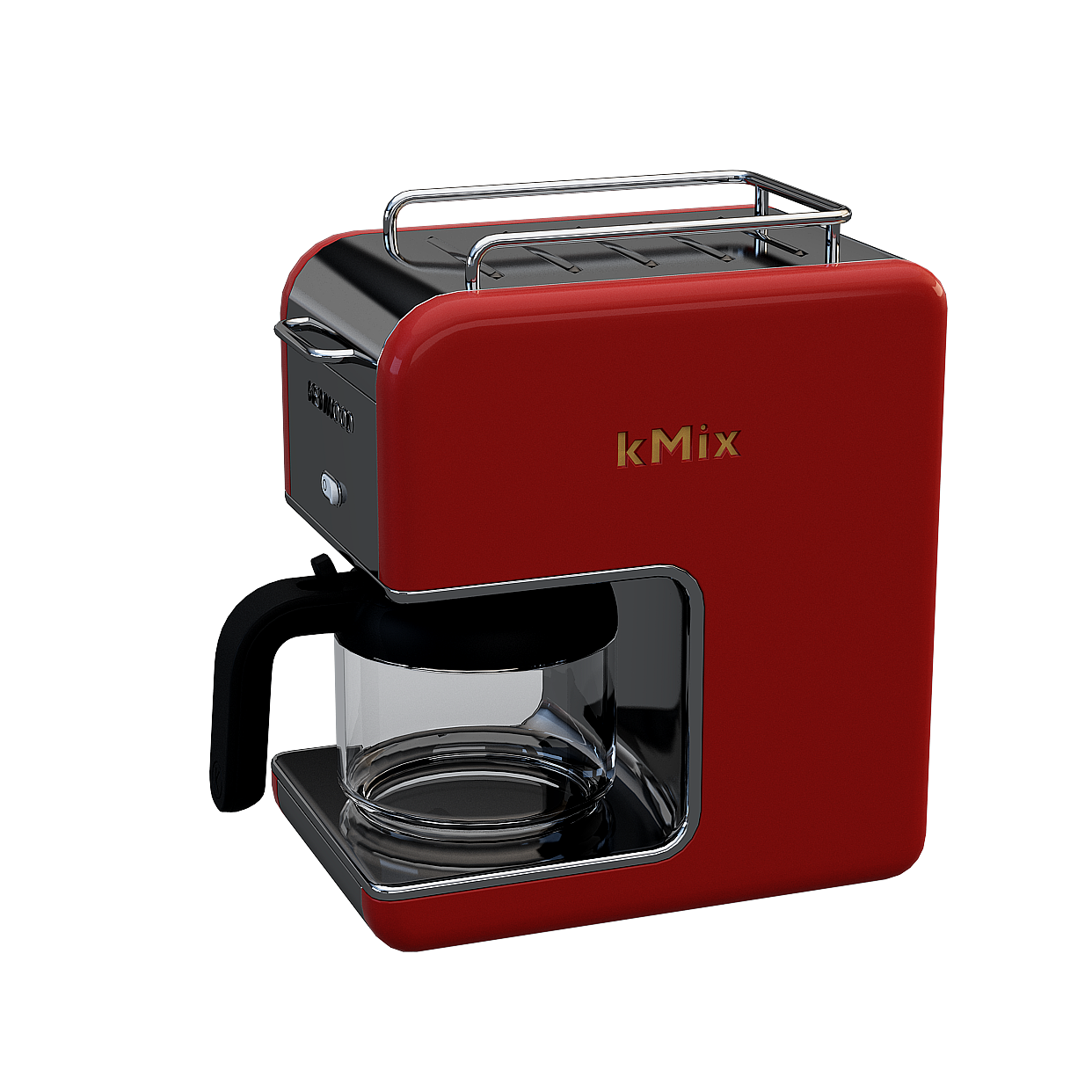 Stylish kMix Coffee Machine 3D Model – Red Vintage-Modern