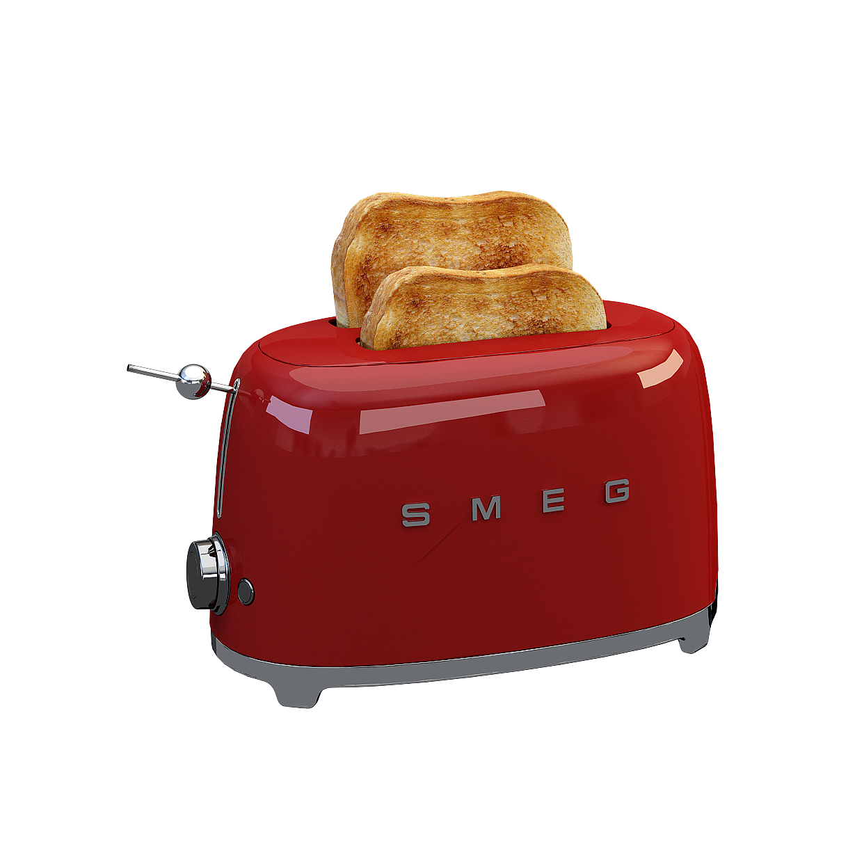 Retro Style Toaster 3D Model – Low-Poly Red Appliance