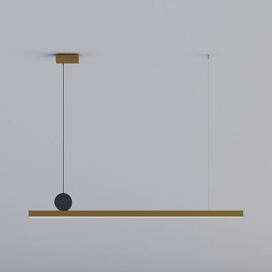 Elegant Gold and Black Chandelier 3D model