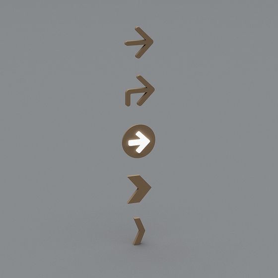 Direction Guide Low-Poly 3D Model