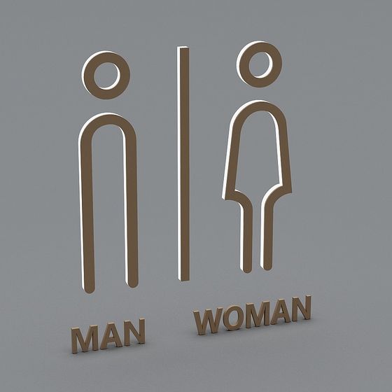 Minimalist Gender Symbols 3D Model