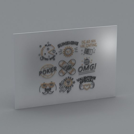 Emoticon Wall 3D Model for Creative Projects
