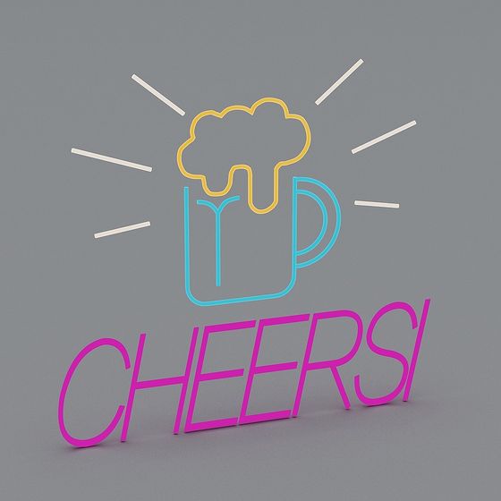 Cheers Mug 3D model for Festive Designs