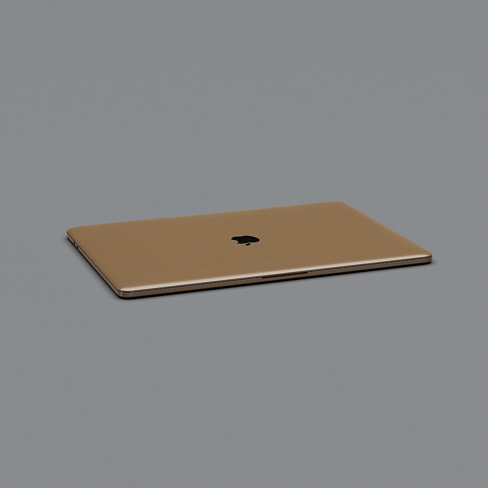 Elegant Gold Laptop 3D Model for Creative Projects