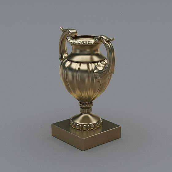 Elegant Golden Trophy 3D model