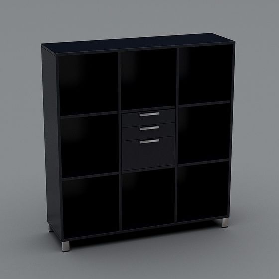 Modern Minimalist Low-Poly Bookshelf 3D model