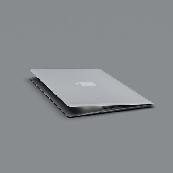 Black and Silver Apple iMacBook 3D Model for Office Spaces
