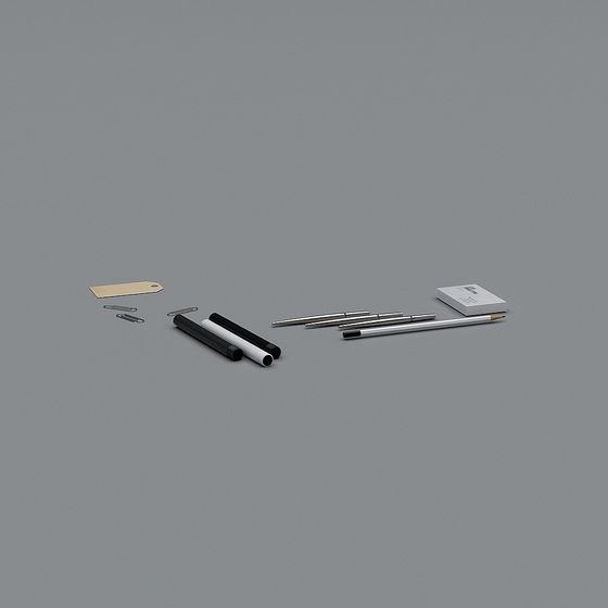 Luxurious Low-Poly Pen Set 3D model
