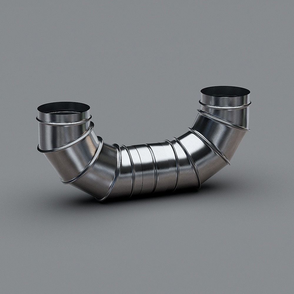 Metal Curved Tube 3D model with Unique Low-Poly Design