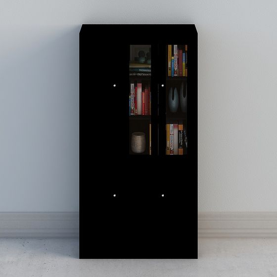 Sophisticated Black Bookshelf 3D model for Modern Spaces