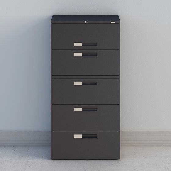 Modern Low-Poly File Cabinet 3D model