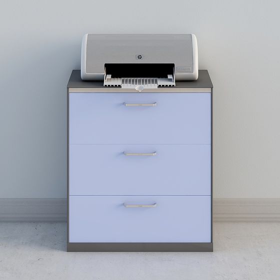 Low-Poly Office File Cabinet 3D model