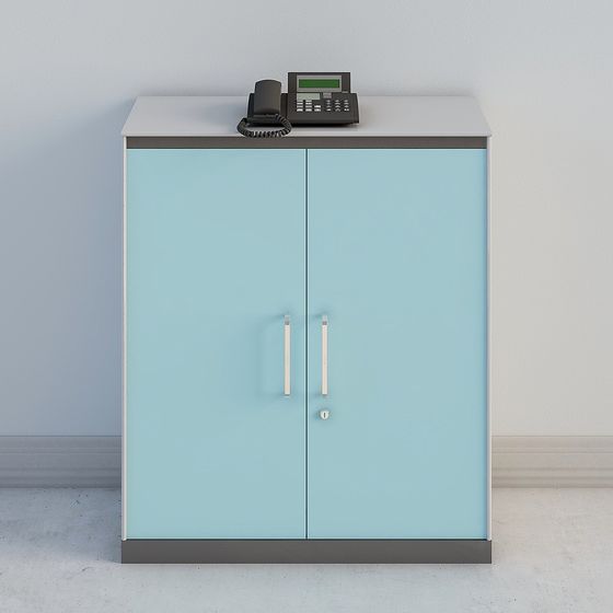 Stylish Low-Poly Storage Cabinet 3D model for Modern Spaces