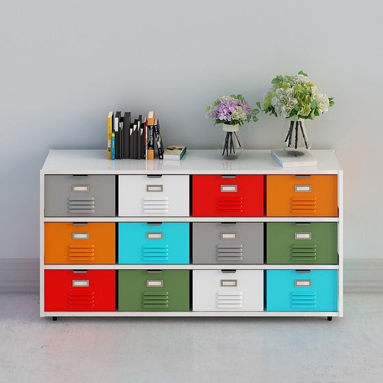 Colorful Storage Cabinet 3D model